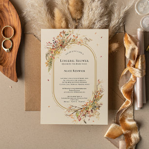 Invitation Elégant Rustic Fall Beige Mariage Lingerie Douche