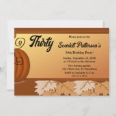 Invitation Elégant Rustic Fall Feuilles Automne 30ème Anniver (Devant)