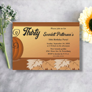 Invitation Elégant Rustic Fall Feuilles Automne 30ème Anniver