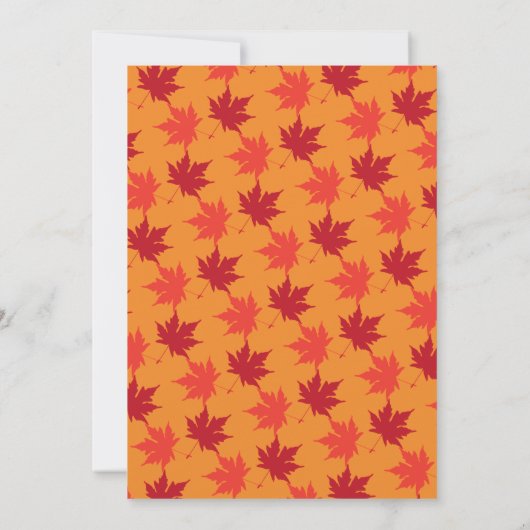 Invitation Elégant Rustic Fall Feuilles Orange Mariage de aut (Dos)