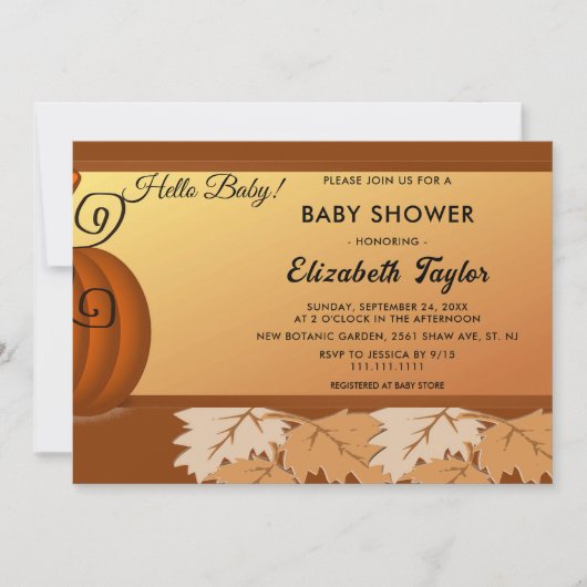 Invitation Elégant Rustic Fall Leaves Baby shower d'automne (Devant)
