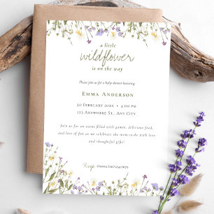 Invitation Elégant Rustic Fleur sauvage Baby shower Invitatio