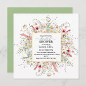 Invitation Elégant Rustic fleur sauvage douche nuptiale (Devant / Derrière)