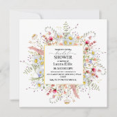 Invitation Elégant Rustic fleur sauvage douche nuptiale (Devant)