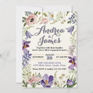 Invitation Elégant Rustic Floral Engagement Party