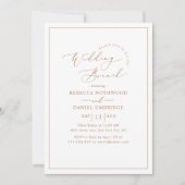 Invitation Elégant Rustic Gold Script Mariage Brunch (Devant)