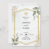 Invitation Elégant Rustic Greenery Mariage Parties scintillan (Devant)