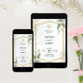 Invitation Elégant Rustic Greenery Mariage Parties scintillan