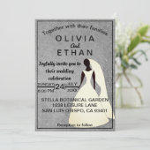 Invitation Elégant Rustic Grey Concrete Bride Chic Mariage (Debout devant)