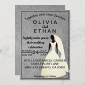 Invitation Elégant Rustic Grey Concrete Bride Chic Mariage (Devant / Derrière)