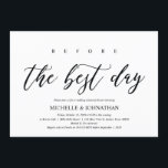 Invitation Élégant Rustic Mariage Dîner de répétition Invitat<br><div class="desc">Planifier un dîner de répétition mariage avec la future mariée et la future Groom, avant leur grande journée? Invitation les invités avec cette "avant le meilleur jour" Elégante Rustic Kraft Mariage Rehearsal Dinner Card Invitation. Ajoutez les détails de votre dîner de répétition dans la police noire correspondante / lettrage. #TeeshaDerrick...</div>