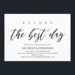 Invitation Élégant Rustic Mariage Dîner de répétition Invitat<br><div class="desc">Planifier un dîner de répétition mariage avec la future mariée et la future Groom, avant leur grande journée? Invitation les invités avec cette "avant le meilleur jour" Elégante Rustic Kraft Mariage Rehearsal Dinner Card Invitation. Ajoutez les détails de votre dîner de répétition dans la police noire correspondante / lettrage. #TeeshaDerrick...</div>