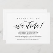 Invitation Élégant Rustic Mariage Dîner de répétition Invitat (Devant / Derrière)