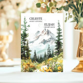 Invitation Élégant Rustic Mountain Scene Fleur sauvage MARIAG