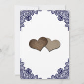 Invitation Elegant Rustic Navy Blue Lace Sunflower Wedding (Dos)