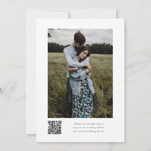 Invitation Elégant Rustic Pine Mountain QR Code Mariage photo (Dos)