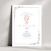 Elégant Rustic Red & Blue Beach Wedding Homard