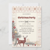 Invitation Elegant Rustic Reindeer Christmas Party (Devant)
