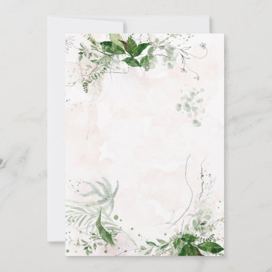 Invitation Elégant Rustic Rose Watercolor (Dos)