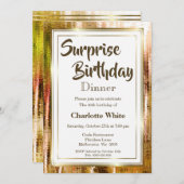 Invitation Elégant Rustic Surprise Dîner 40e Anniversaire (Devant / Derrière)