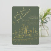 Invitation Elegant Rustic Thanksgiving Dinner (Debout devant)