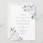 Invitation Elégant Rustic Watercolor Feuilles & Orchids Maria (Devant)