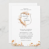 Invitation Elégant Rustic Whimsical Fleur sauvage Mariage (Devant / Derrière)