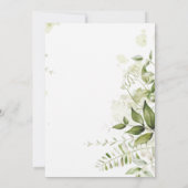 Invitation Elégant Rustique Aquarelle Feuille Mariage de verd (Dos)