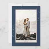 Invitation Elégant Rustique Aquarelle Fleurs Marine Rouge Ros (Dos)