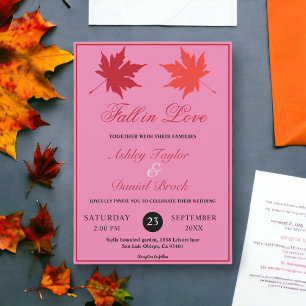 Invitation Elégant Rustique Automne Feuilles Boho Mariage de