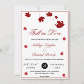 Invitation Élégant Rustique automne laisse Romantique Mariage (Devant)