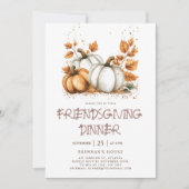 Invitation Elégant Rustique Automne Thanksgiving Friendsgivin (Devant)
