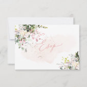 Invitation Elégant Rustique Blush Eucalyptus Rose, Repas RSVP (Dos)