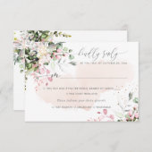Invitation Elégant Rustique Blush Eucalyptus Rose, Repas RSVP (Devant / Derrière)