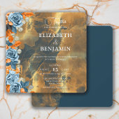 Invitation Elégant Rustique Boho Gold Navy Et Mariage De Roui
