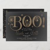 Invitation Élégant Rustique BOO Magique Halloween Fiançailles (Devant / Derrière)