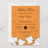 Invitation Élégant Rustique Burning Orange Mariage de automne (Devant)