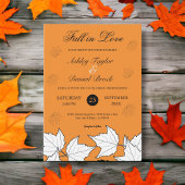 Invitation Élégant Rustique Burning Orange Mariage de automne