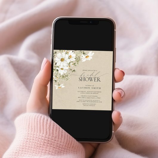 Invitation Elégant Rustique CalliAquarelle Fête des mariées m