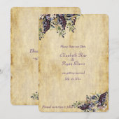 Invitation Élégant, Rustique Campagnard, Mariage de Vignoble (Devant / Derrière)