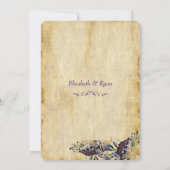 Invitation Élégant, Rustique Campagnard, Mariage de Vignoble (Dos)