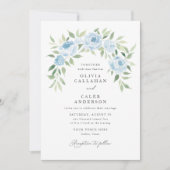 Invitation Élégant Rustique Dusty Blue Arch Mariage (Devant)
