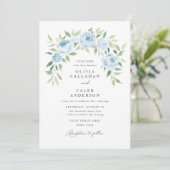 Invitation Élégant Rustique Dusty Blue Arch Mariage (Debout devant)