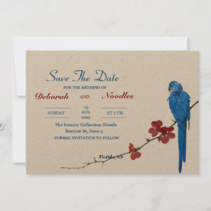 Invitation Élégant rustique et faire part unique d'oiseau