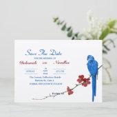 Invitation Élégant rustique et faire part unique oiseau (Debout devant)