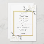 Invitation Élégant Rustique Eucalyptus Calligraphie Mariage o (Devant / Derrière)