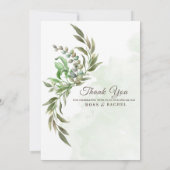 Invitation Elégant Rustique Eucalyptus Feuille Mariage de ver (Dos)