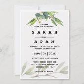 Invitation Elégant Rustique Eucalyptus Feuille Mariage de ver (Devant)