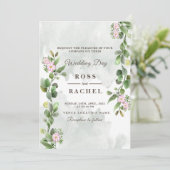 Invitation Elégant Rustique Eucalyptus Feuille Mariage de ver (Debout devant)