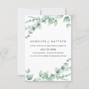 Invitation Elégant Rustique Eucalyptus Feuille Mariage de ver